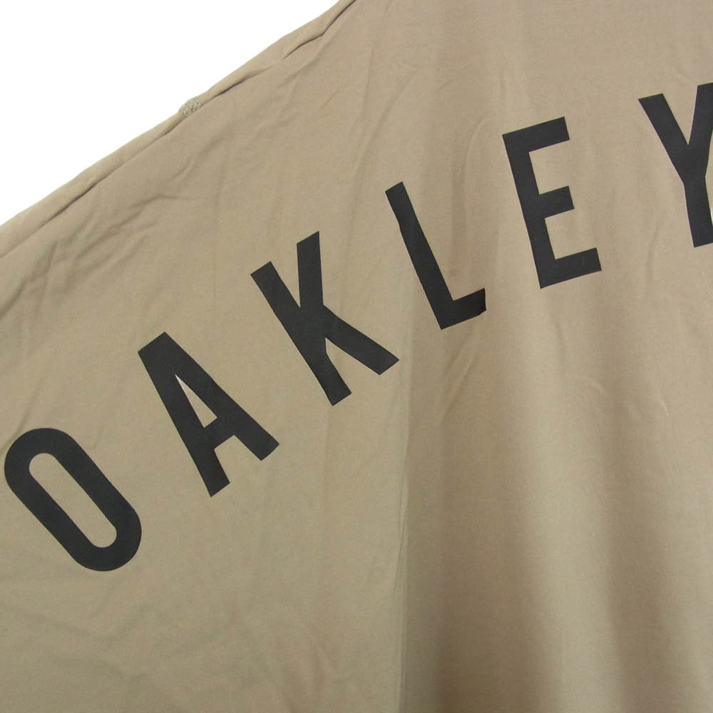 OAKLEY オークリー EN AMPHIBIAN SS T BACK FROG 1.0 ナイロン ポリウレタン ロゴ クルーネック Tシャツ カーキ系 XL【中古】