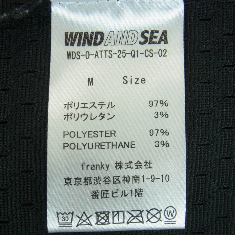 WIND AND SEA ウィンダンシー wds-0-atts-25-q1-cs-02 Vネック メッシュ ゲーム シャツ 中国製 ブラック系 ホワイト系 M【中古】