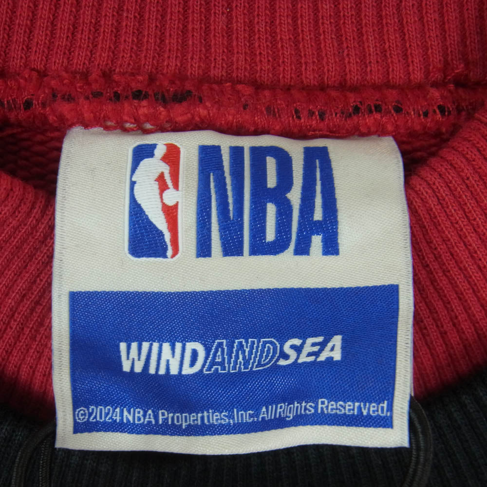 WIND AND SEA ウィンダンシー wds-c-nba5-24-q3-02 NBA WDS DOUBLE NECK SWEATSHIRT スウェット トレーナー レッド系 M【美品】【中古】