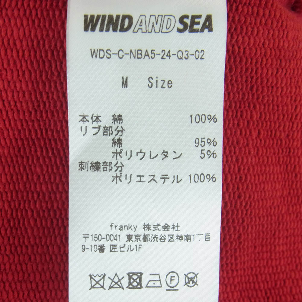 WIND AND SEA ウィンダンシー wds-c-nba5-24-q3-02 NBA WDS DOUBLE NECK SWEATSHIRT スウェット トレーナー レッド系 M【美品】【中古】