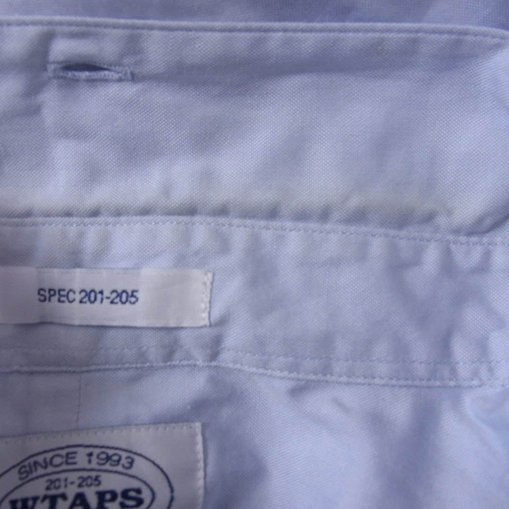 WTAPS ダブルタップス 141SPDT-SHM06 THOMAS MASON トーマスメイソン PLAIN S/S ボタンダウン プレーン 半袖 シャツ ライトブルー系 XL【中古】