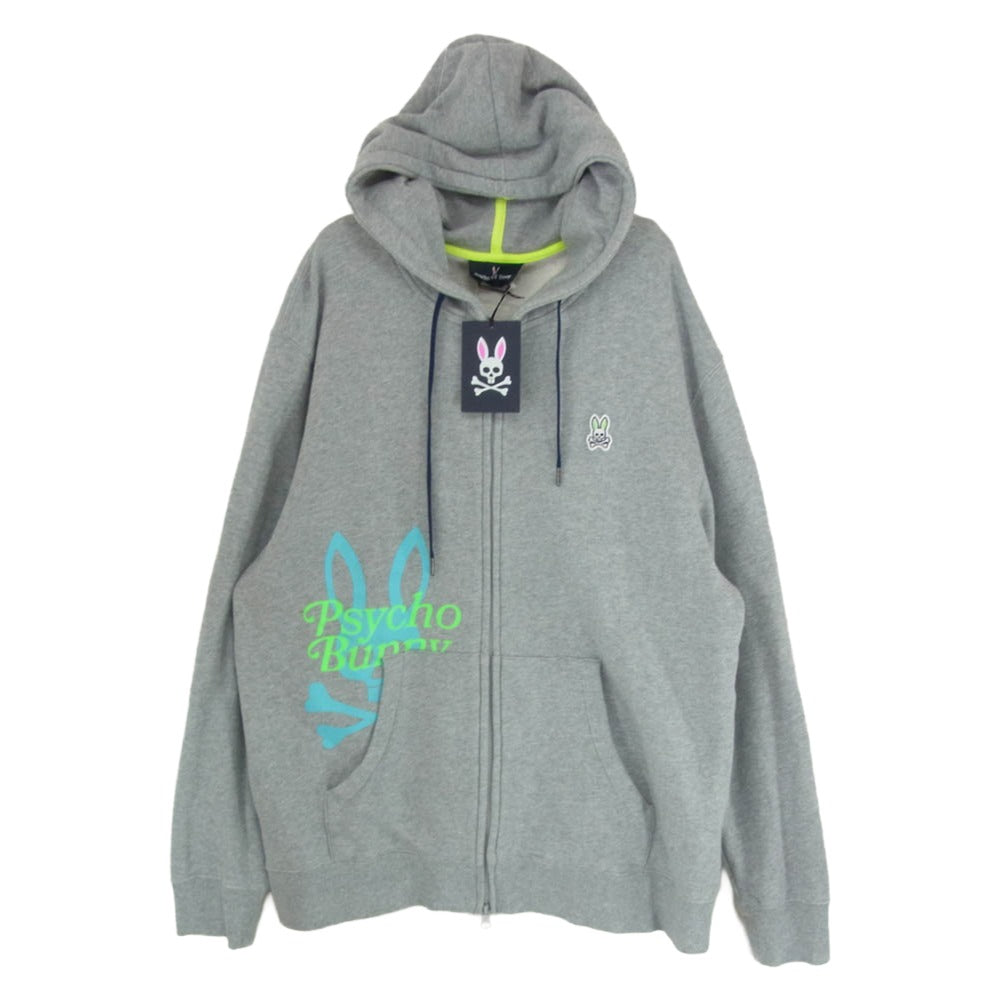 サイコバニー PB043 プリント フルジップ スウェット パーカー グレー系 XL【極上美品】【中古】