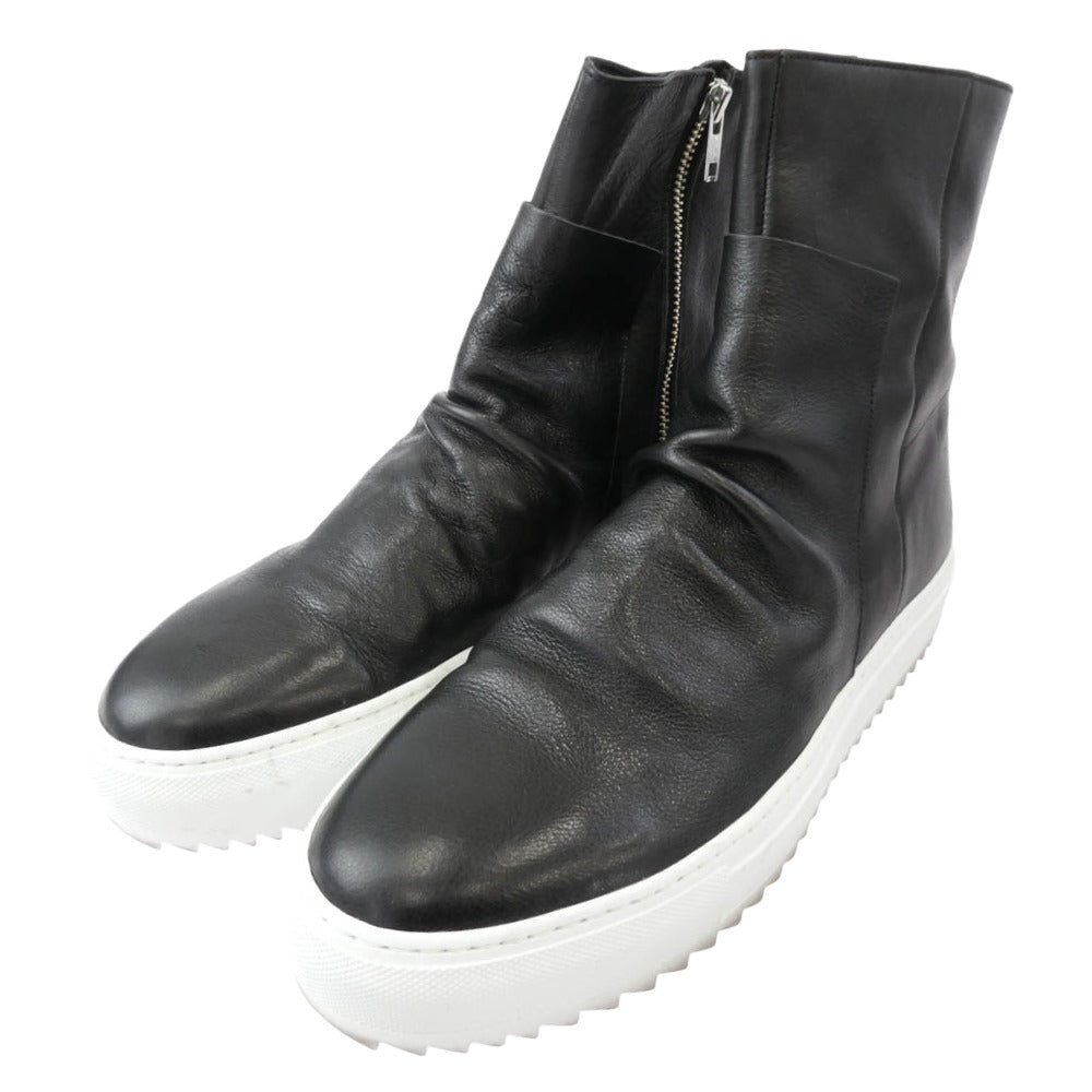 alfredoBANNISTER アルフレッドバニスター BN06/5247-10-06030-1-4 サイドジップ ドレープ ハイカット スニーカー ブラック系 42【中古】