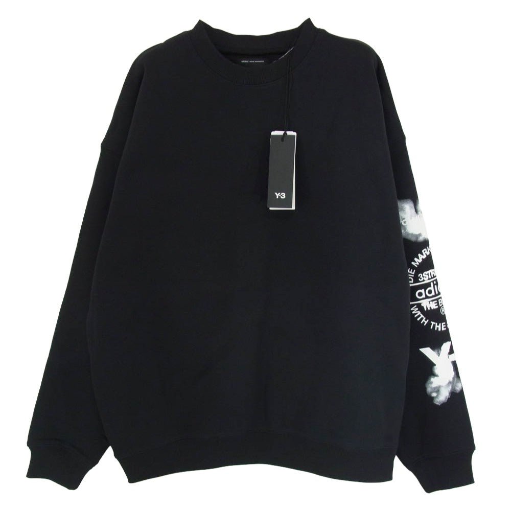 Y-3 Yohji Yamamoto ワイスリー ヨウジヤマモト 25SS JX4749 GRAPHIC CREW SWEAT グラフィック クルーネック スウェット ブラック系 L【新古品】【未使用】【中古】