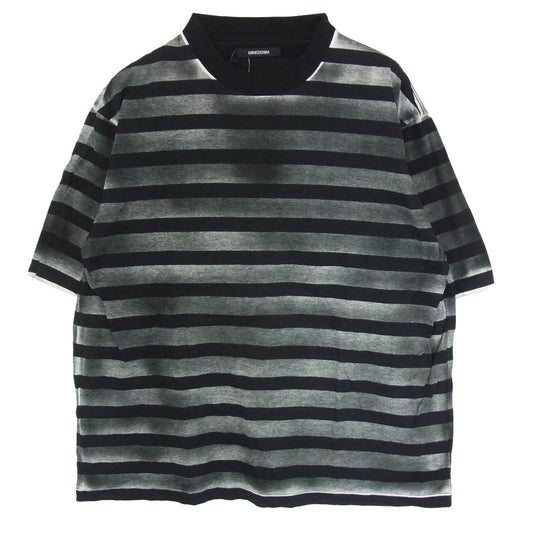 MINEDENIM マインデニム 25SS 2503-4001-98-L2 Seepage Border Crewneck 半袖 Tシャツ ブラック系 L【中古】
