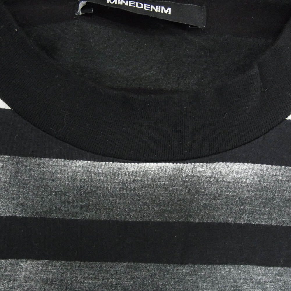 MINEDENIM マインデニム 25SS 2503-4001-98-L2 Seepage Border Crewneck 半袖 Tシャツ ブラック系 L【中古】