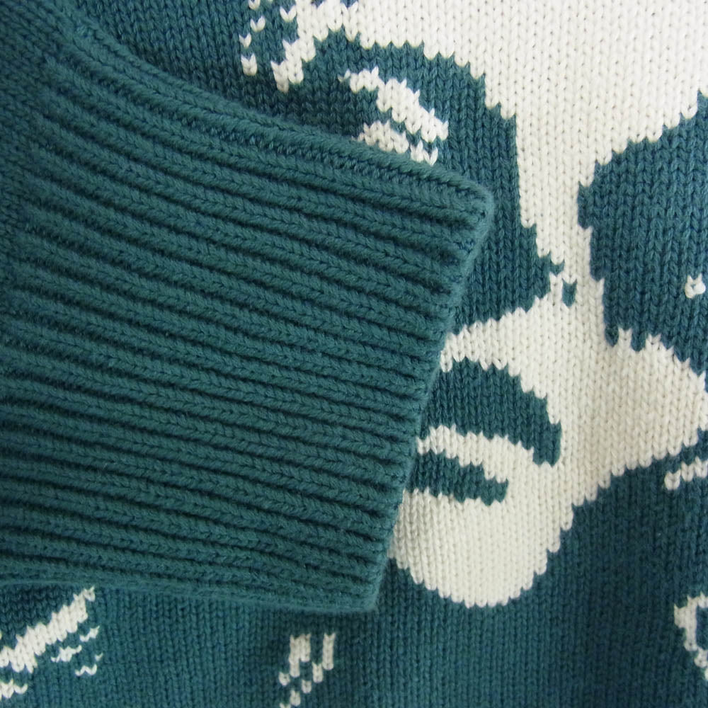 HYSTERIC GLAMOUR ヒステリックグラマー 25AW 02253NS01 ENDLESS ROCK 編込 セーター クルーネック ニット グリーン系 L【中古】