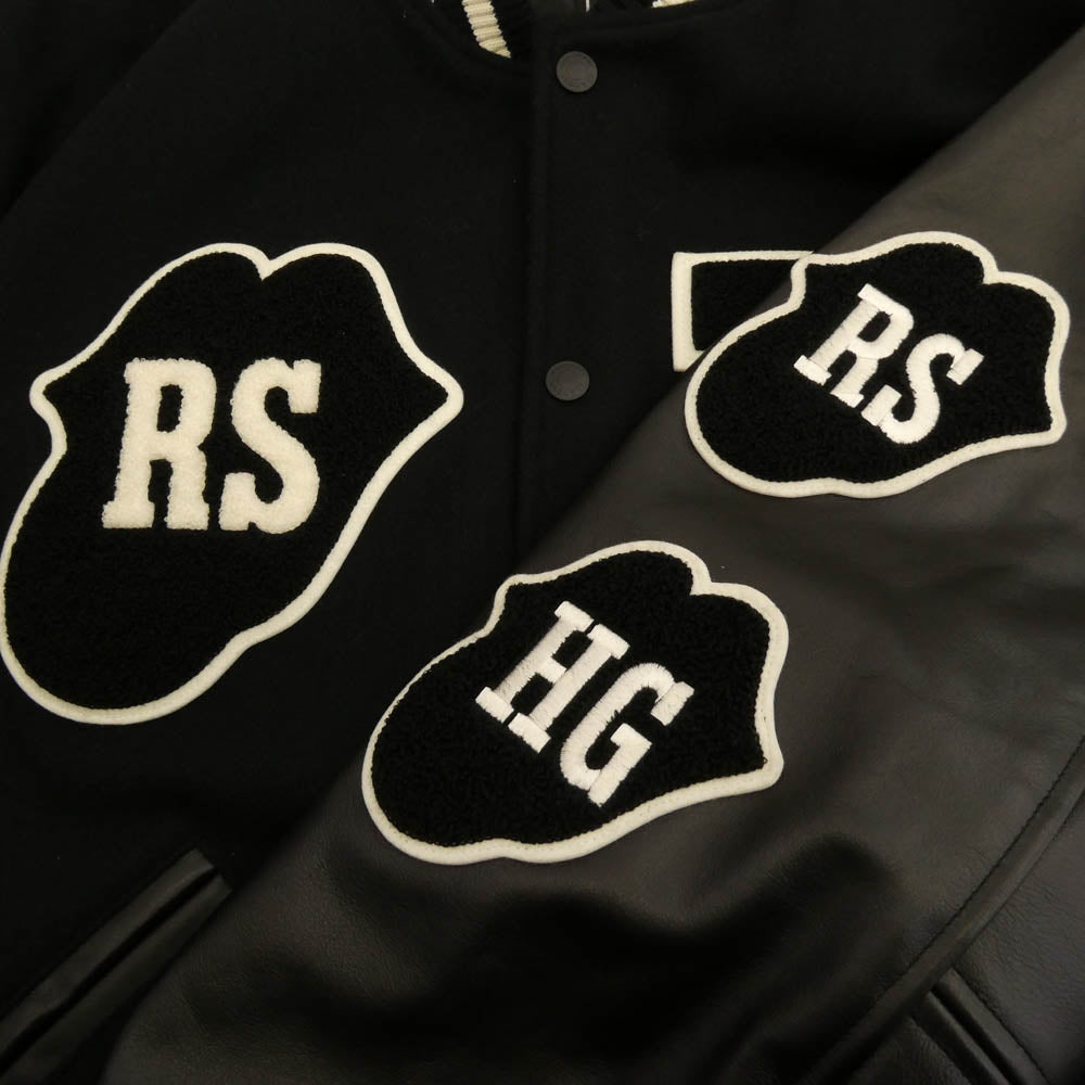 HYSTERIC GLAMOUR ヒステリックグラマー 24AW 02243AB19 THE ROLLING STONES HYS LOVES 1975 US TOUR 刺繍 スタジャン ブラック系 XL【美品】【中古】