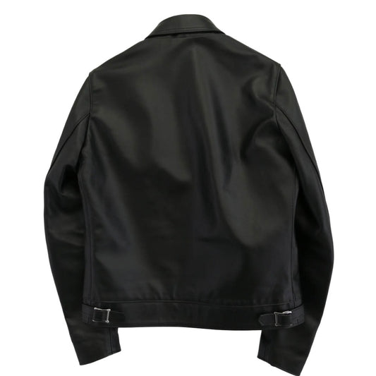 Lewis Leathers ルイスレザー 550T Nebraska ネブラスカ タイトフィット 裏地タータンチェック シングルライダース レザージャケット ブラック系 40【美品】【中古】