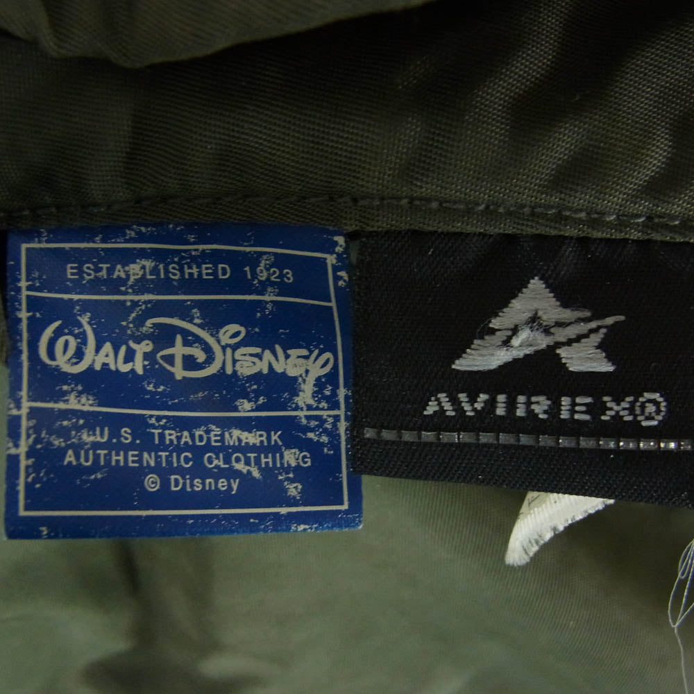 AVIREX アヴィレックス Disney ディズニー ミッキー MA-1 フライトジャケット カーキ系 M【中古】