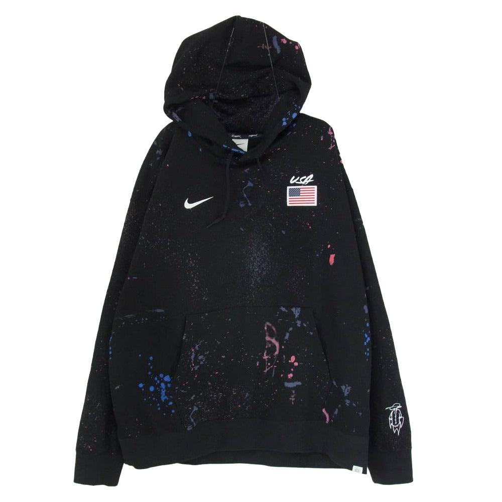 NIKE ナイキ USA M NK SOLO FLC PO HD OLYB BLACK WHITE フーディー パーカー ブラック系 XL【中古】