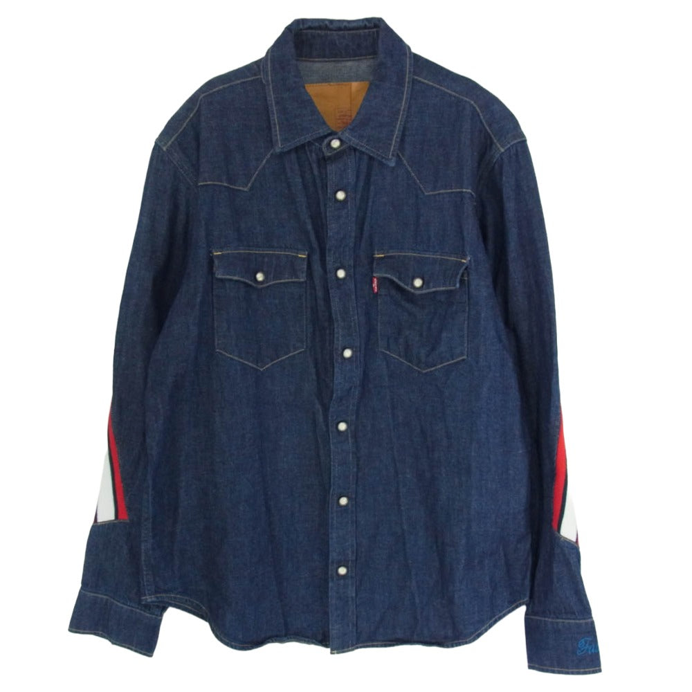 FACETASM ファセッタズム YA-SH-U07 × Levi’s リーバイス RIB SAWTOOTH WEATERN SHIRT ウエスタン デニム シャツ インディゴブルー系 L【中古】