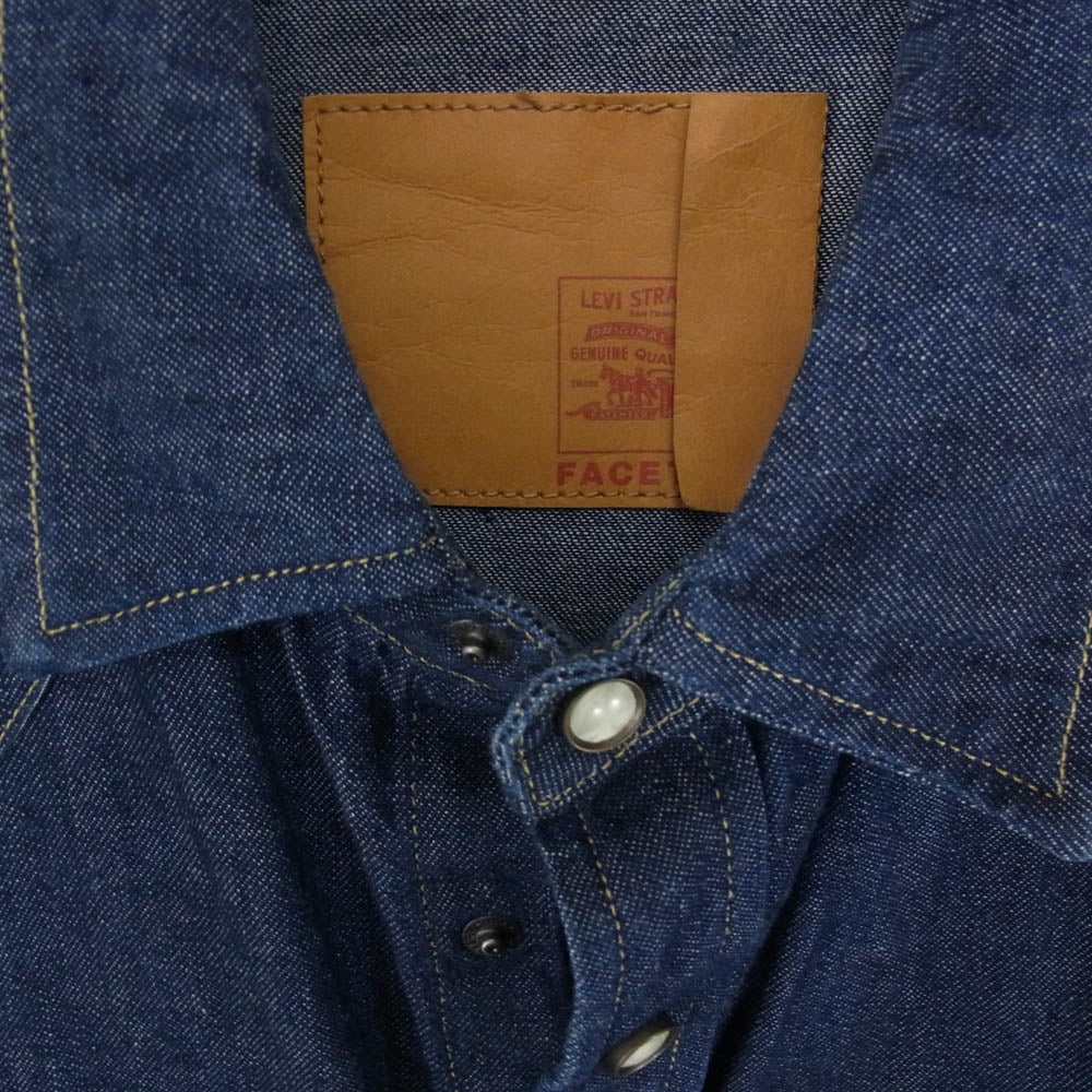 FACETASM ファセッタズム YA-SH-U07 × Levi’s リーバイス RIB SAWTOOTH WEATERN SHIRT ウエスタン デニム シャツ インディゴブルー系 L【中古】