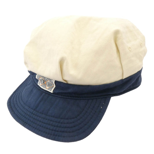 The REAL McCOY'S ザリアルマッコイズ 8HU WORK CAP ワーク キャップ 帽子 ホワイト系 ネイビー系 7 3/4【中古】