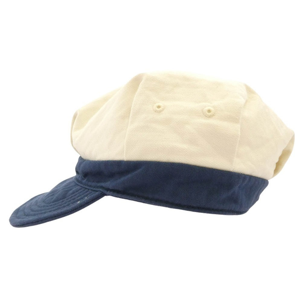 The REAL McCOY'S ザリアルマッコイズ 8HU WORK CAP ワーク キャップ 帽子 ホワイト系 ネイビー系 7 3/4【中古】