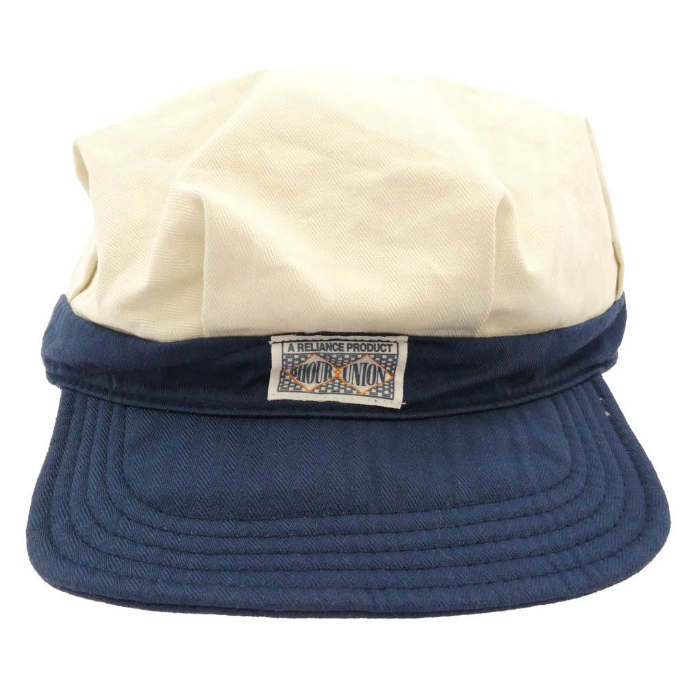 The REAL McCOY'S ザリアルマッコイズ 8HU WORK CAP ワーク キャップ 帽子 ホワイト系 ネイビー系 7 3/4【中古】