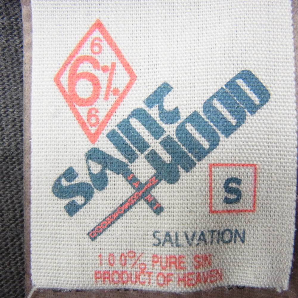 SAINT MICHAEL セントマイケル 25SS SM-HR3-0000-C69 × NEIGHBORHOOD ネイバーフッド NH SS TEE STHD.HOOD ヴィンテージ加工 半袖 Tシャツ カットソー グレー系 S【中古】