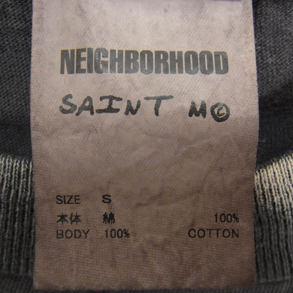 SAINT MICHAEL セントマイケル 25SS SM-HR3-0000-C69 × NEIGHBORHOOD ネイバーフッド NH SS TEE STHD.HOOD ヴィンテージ加工 半袖 Tシャツ カットソー グレー系 S【中古】