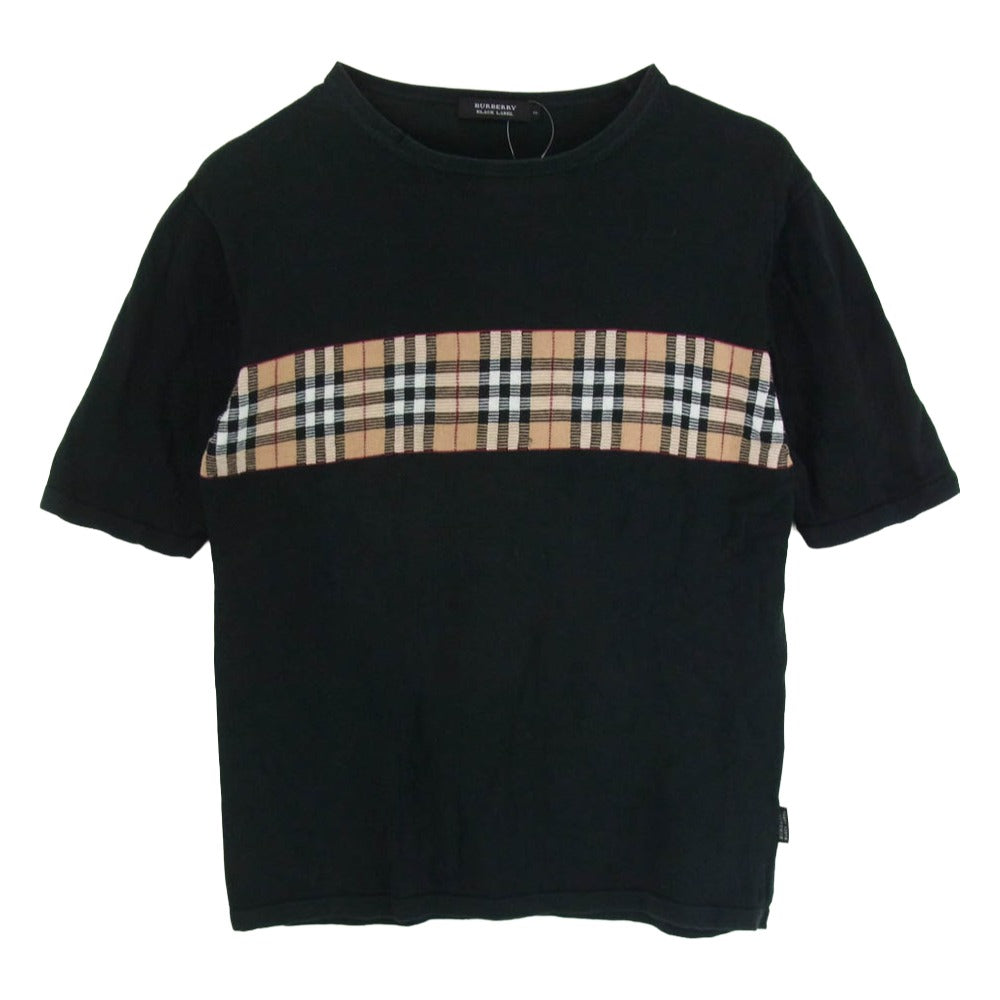BURBERRY BLACK LABEL バーバリーブラックレーベル BMT67-903-09 ノバチェック 半袖 ニット Tシャツ ブラック系 2【中古】
