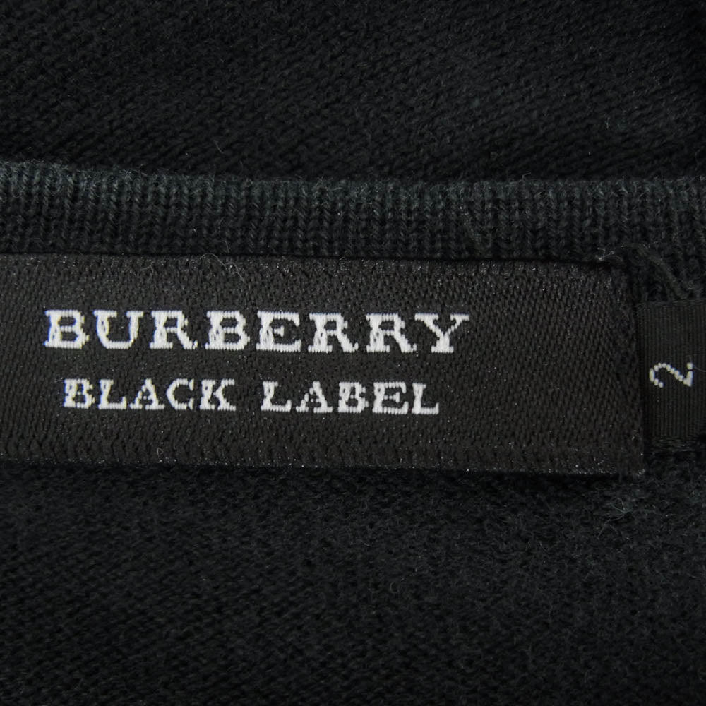 BURBERRY BLACK LABEL バーバリーブラックレーベル BMT67-903-09 ノバチェック 半袖 ニット Tシャツ ブラック系 2【中古】