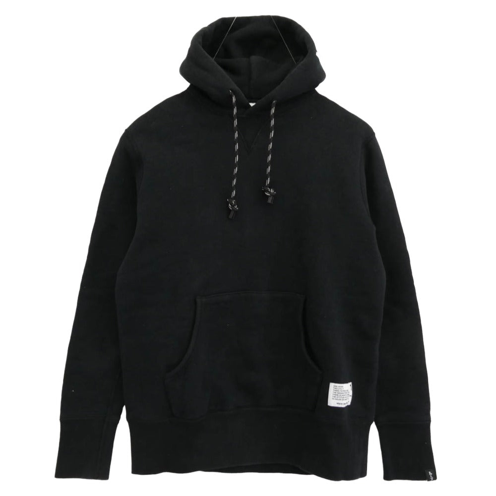 WHITE MOUNTAINEERING ホワイトマウンテニアリング ×Loop WHEELER ループ ウィラー logo printed HOODIE ロゴプリント フーディ パーカー ブラック系 M【中古】