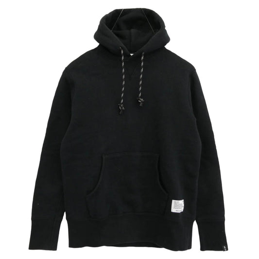 WHITE MOUNTAINEERING ホワイトマウンテニアリング ×Loop WHEELER ループ ウィラー logo printed HOODIE ロゴプリント フーディ パーカー ブラック系 M【中古】