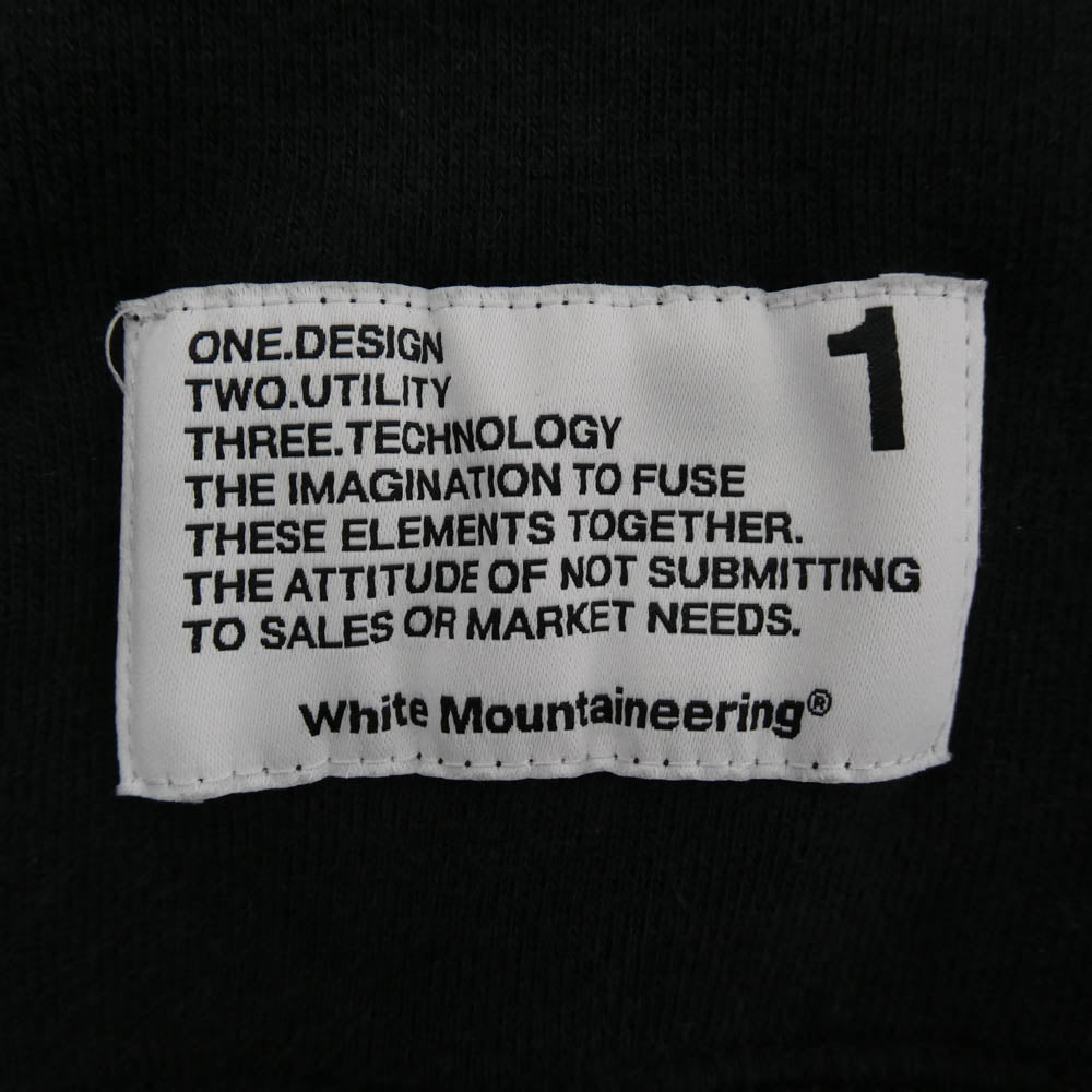 WHITE MOUNTAINEERING ホワイトマウンテニアリング ×Loop WHEELER ループ ウィラー logo printed HOODIE ロゴプリント フーディ パーカー ブラック系 M【中古】