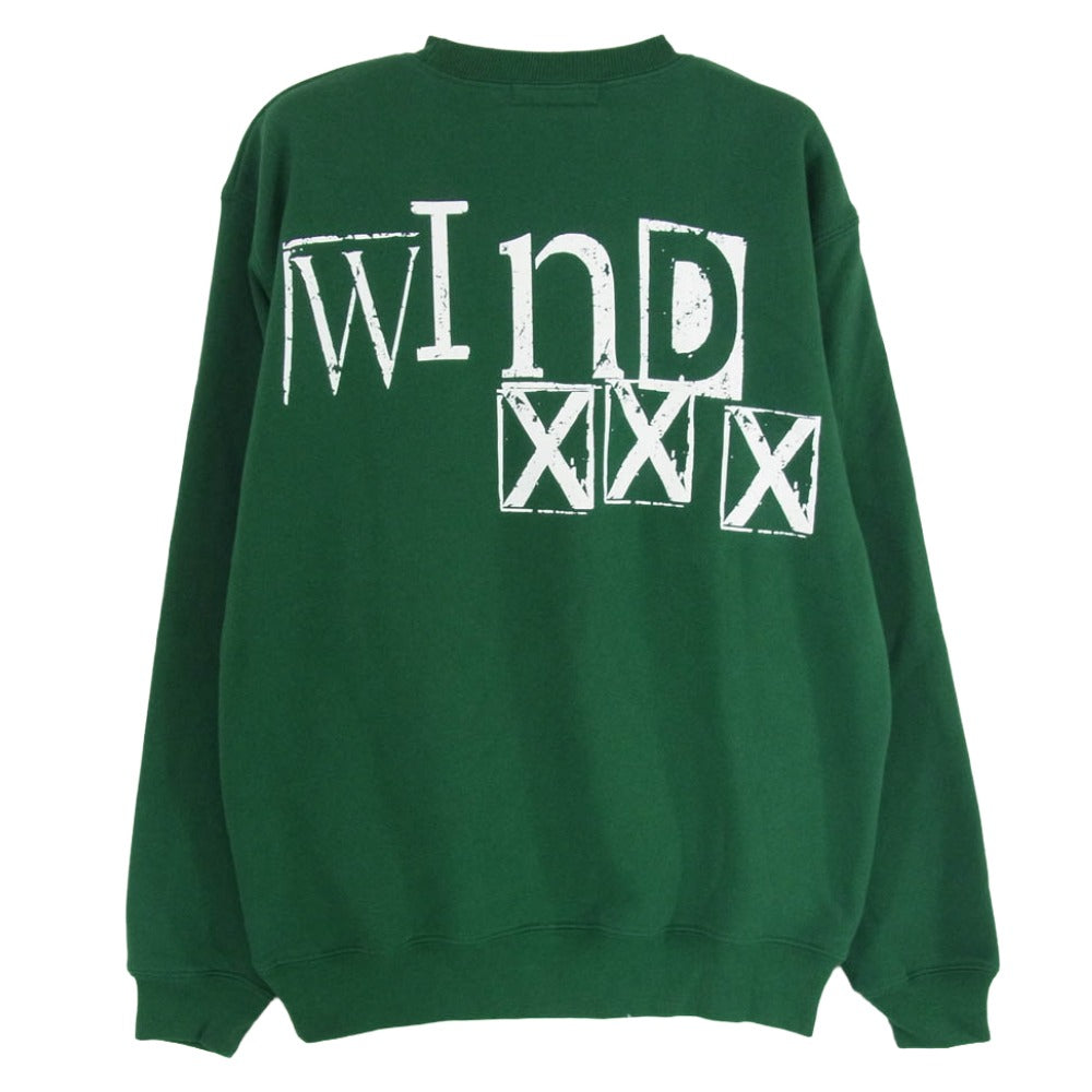 WIND AND SEA ウィンダンシー ×GOD SELECTION XXX ゴッド セレクション ロゴプリント クルーネック スウェット グリーン系 S【中古】