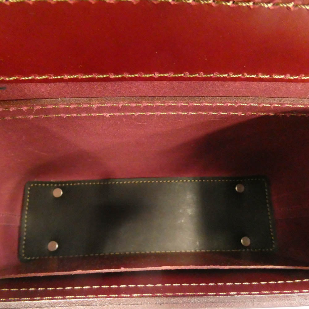 ORGAN オルガン HERZ ヘルツ 箱型 2WAY ハンドバッグ ショルダーバッグ レッド系【中古】