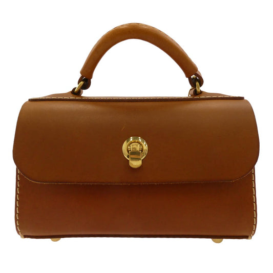 HERZ ヘルツ CT-2303 50周年記念 フィットバッグ 箱型 2WAY ハンドバッグ ショルダーバッグ ブラウン系【中古】