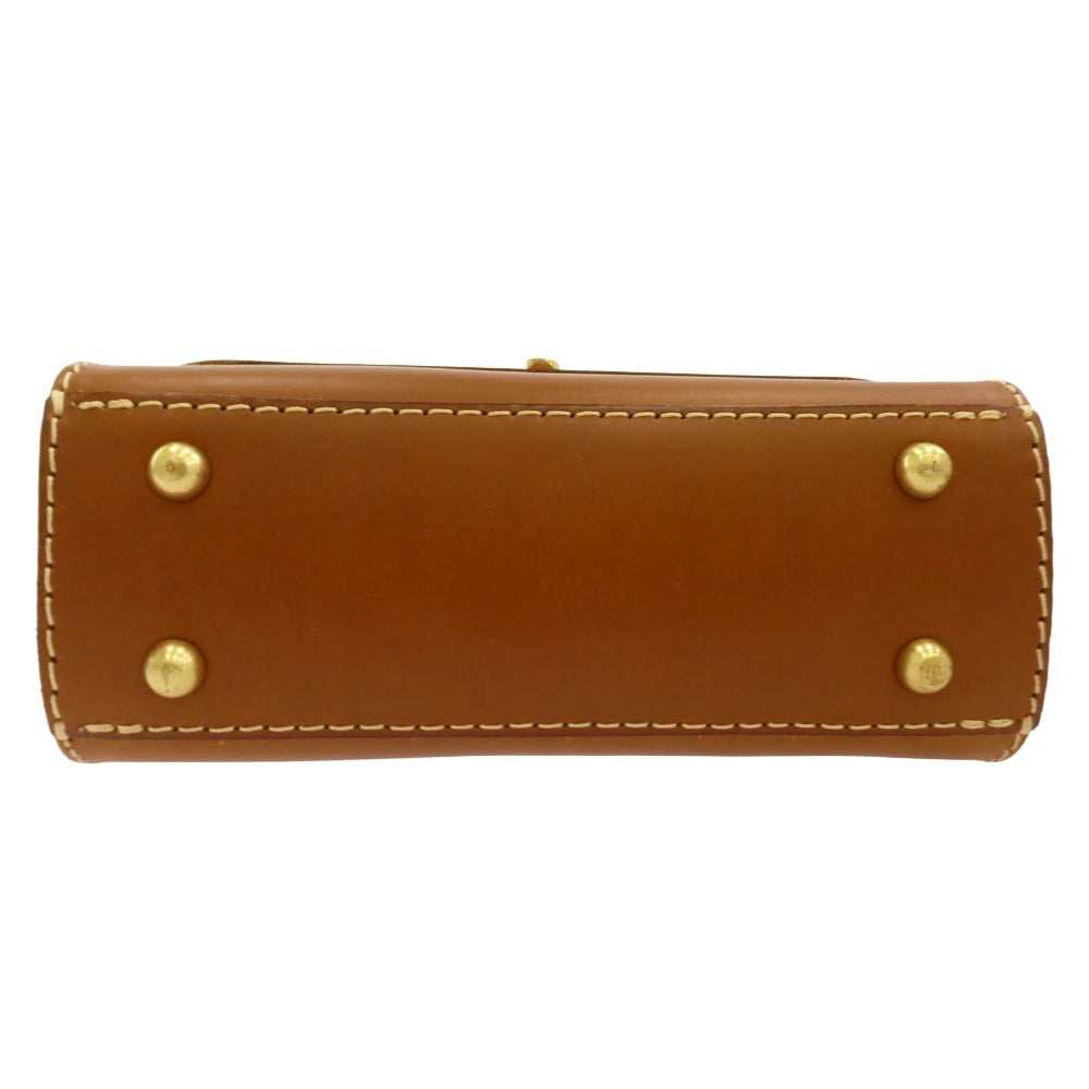 HERZ ヘルツ CT-2303 50周年記念 フィットバッグ 箱型 2WAY ハンドバッグ ショルダーバッグ ブラウン系【中古】