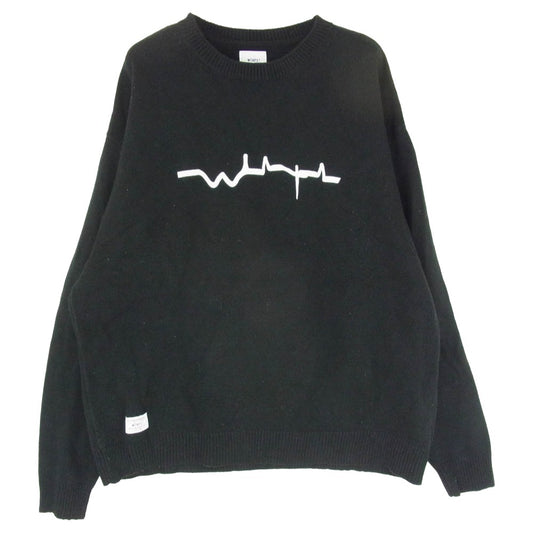 WTAPS ダブルタップス 21AW 212MADT-KNM02 VIBES SWEATER バイブス セーター ニット ブラック系 X03【中古】