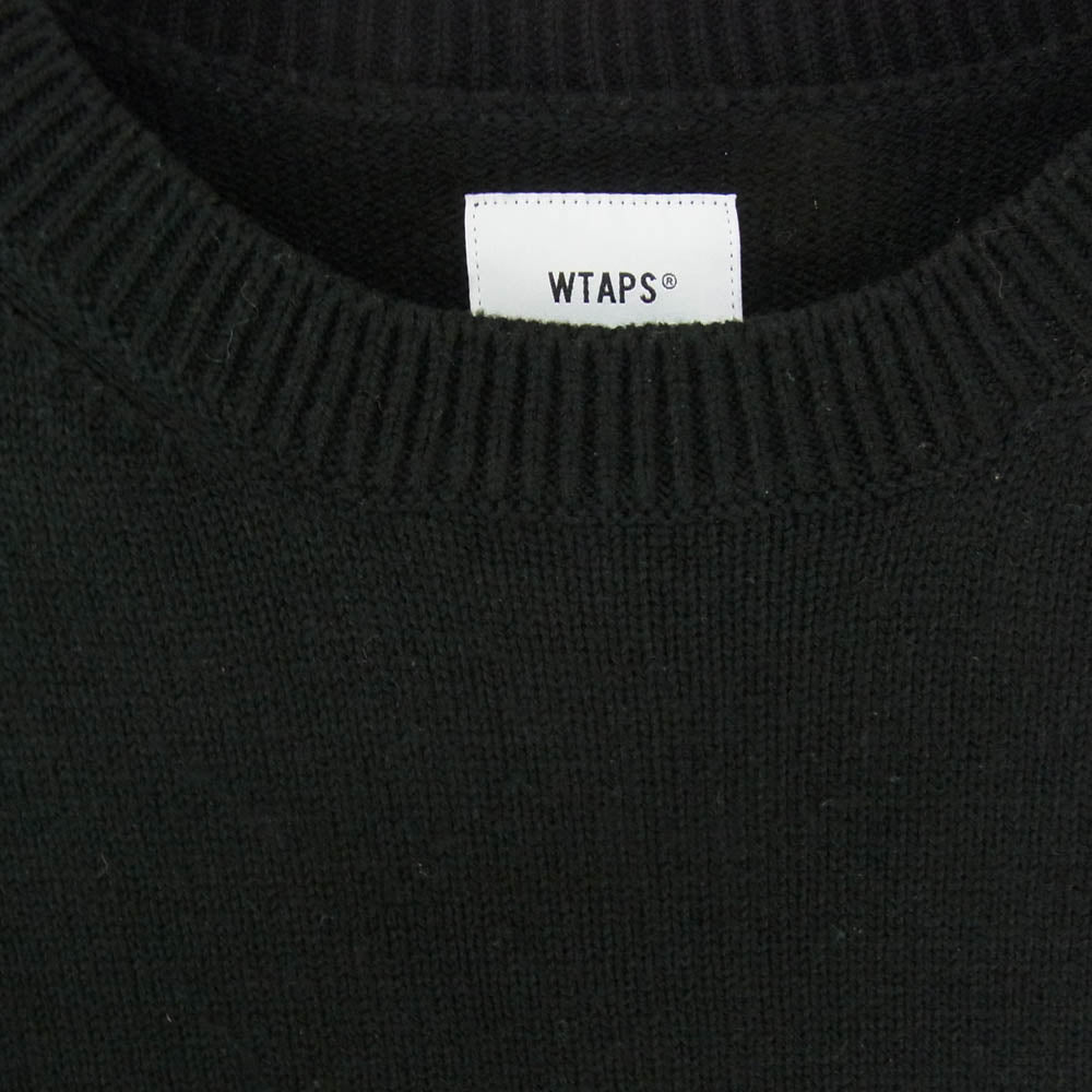 WTAPS ダブルタップス 21AW 212MADT-KNM02 VIBES SWEATER バイブス セーター ニット ブラック系 X03【中古】
