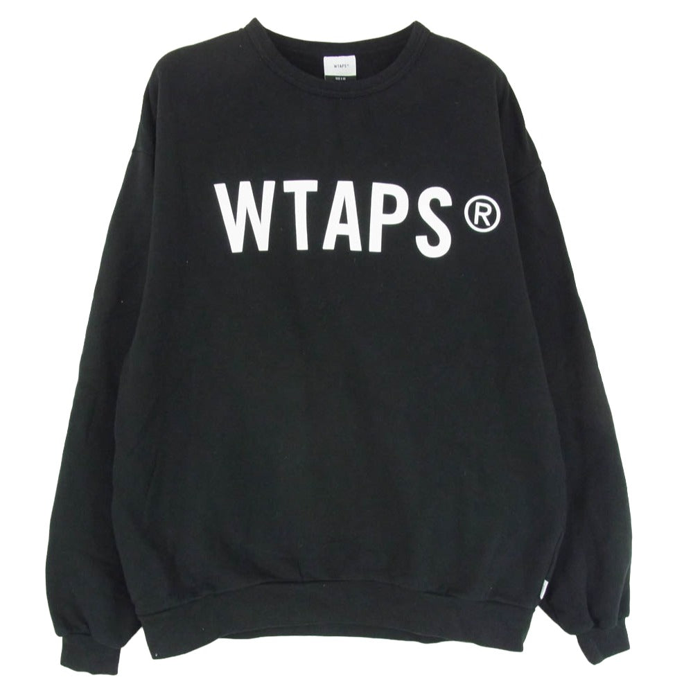 WTAPS ダブルタップス 202ATDT-CP01S WTVUA ロゴ プリント クルーネック スウェット ブラック系 X05【中古】