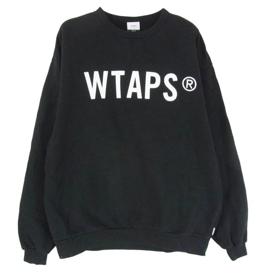 WTAPS ダブルタップス 202ATDT-CP01S WTVUA ロゴ プリント クルーネック スウェット ブラック系 X05【中古】