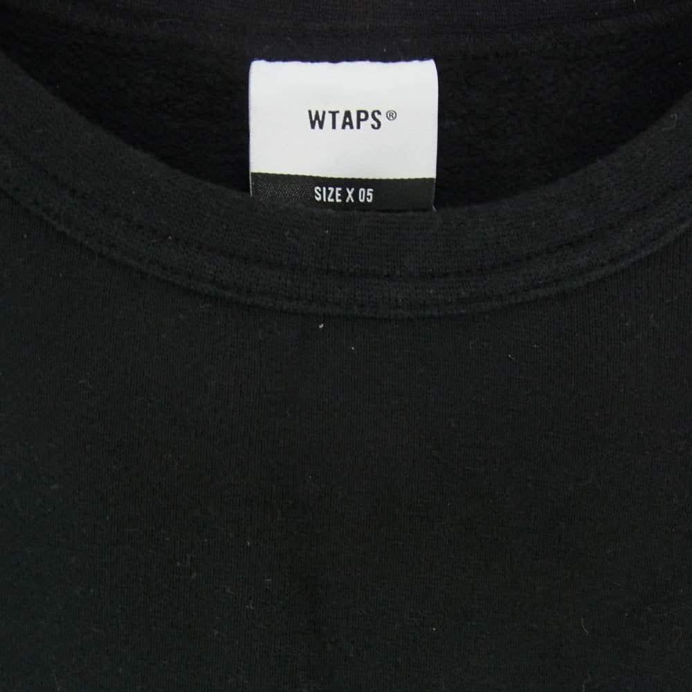 WTAPS ダブルタップス 202ATDT-CP01S WTVUA ロゴ プリント クルーネック スウェット ブラック系 X05【中古】