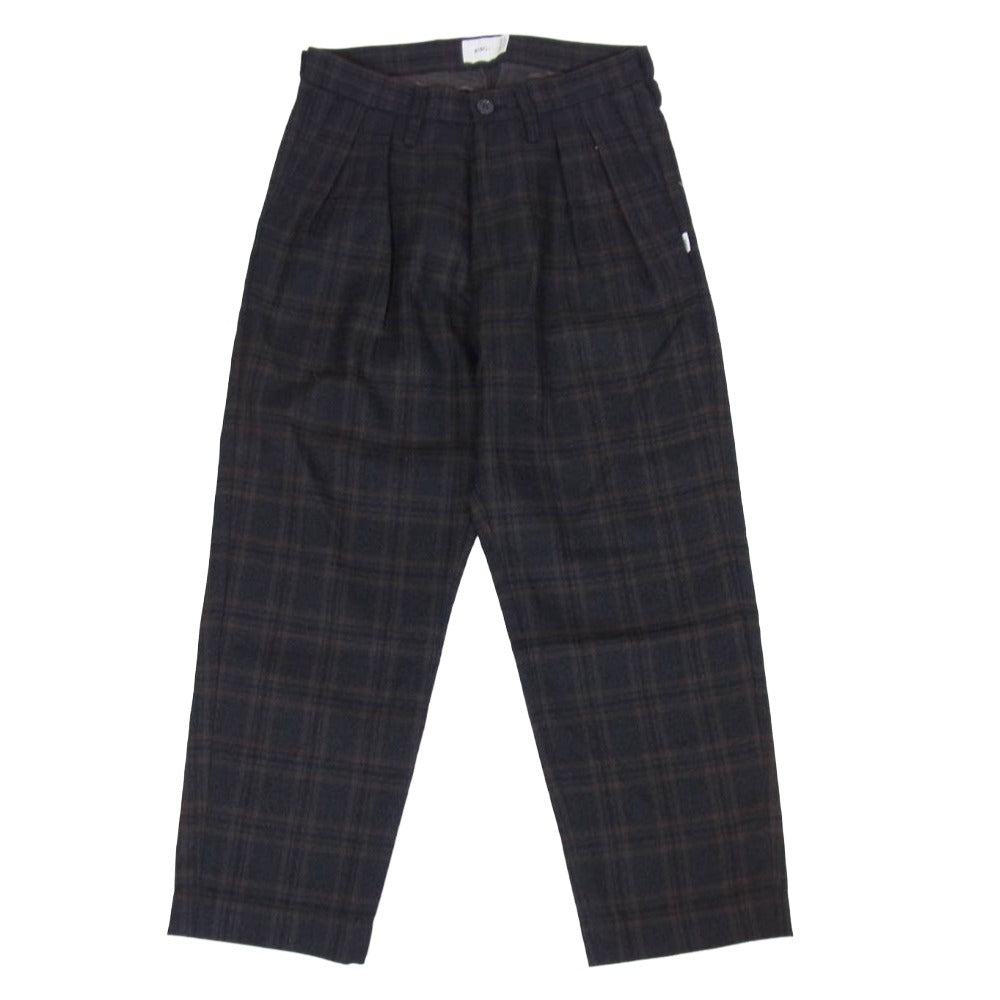 WTAPS ダブルタップス 20AW 202TQDT-PTM06 TUCK TROUSERS ウール トラウザー パンツ ネイビー系 01【中古】