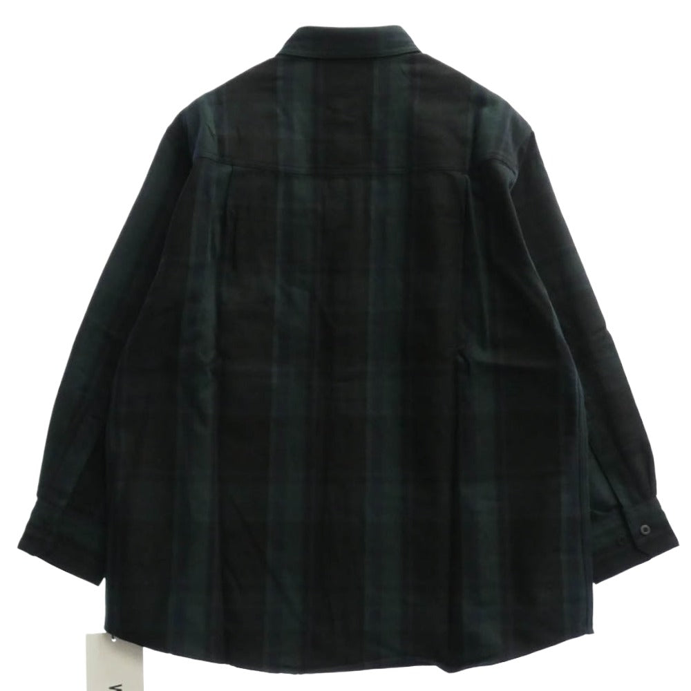 WTAPS ダブルタップス 212TQDT-SHM05 DECK LS COTTON FLANNEL TEXTILE デッキ フランネル 長袖 シャツ グリーン系 S 01【美品】【中古】