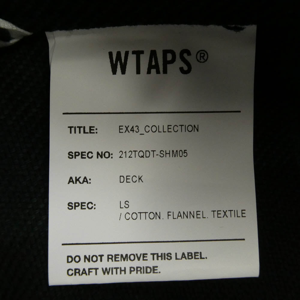 WTAPS ダブルタップス 212TQDT-SHM05 DECK LS COTTON FLANNEL TEXTILE デッキ フランネル 長袖 シャツ グリーン系 S 01【美品】【中古】