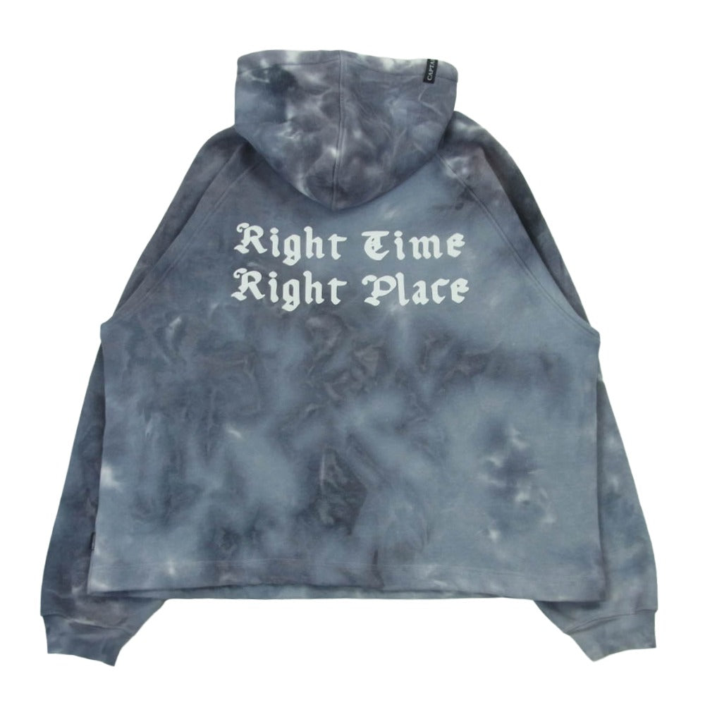 キャプテンズヘルム TIE-DYE BIG HOODIE タイダイ染め ビッグ フーディー プルオーバー パーカー グレー系 L【中古】