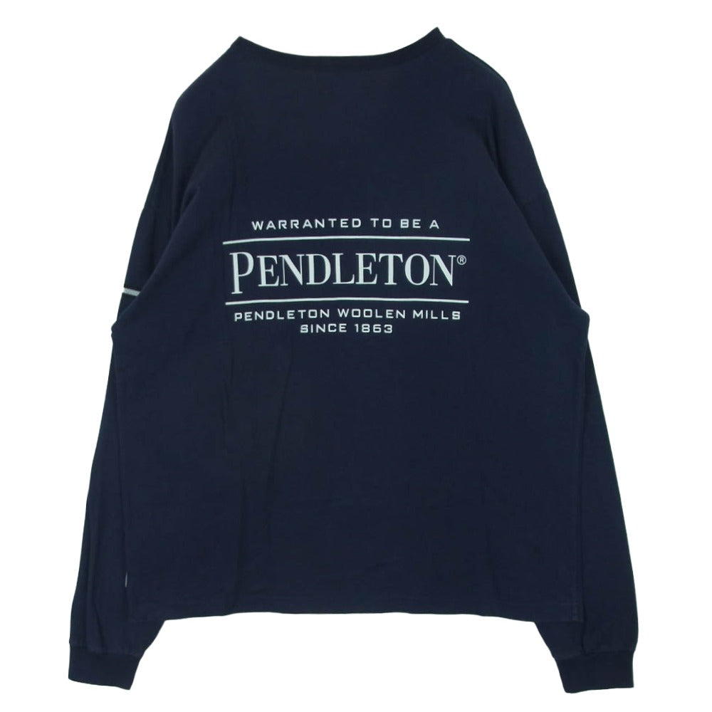 NEIGHBORHOOD ネイバーフッド 2221508N-CSM01S Pendleton LS Crewneck Pocket T-Shirt ペンドルトン クルーネック 長袖 Tシャツ ダークネイビー系 L【中古】