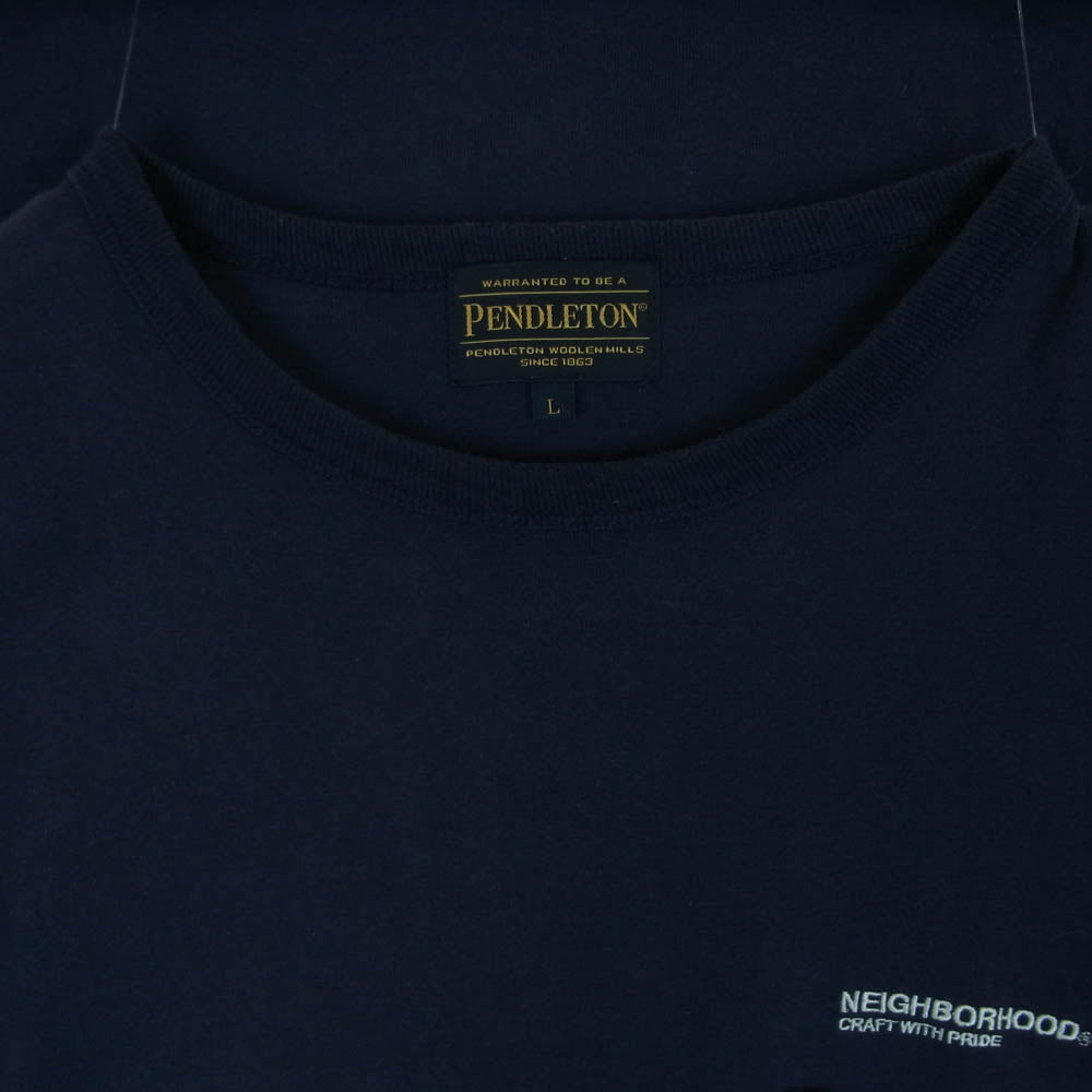NEIGHBORHOOD ネイバーフッド 2221508N-CSM01S Pendleton LS Crewneck Pocket T-Shirt ペンドルトン クルーネック 長袖 Tシャツ ダークネイビー系 L【中古】