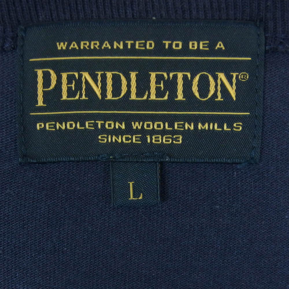 NEIGHBORHOOD ネイバーフッド 2221508N-CSM01S Pendleton LS Crewneck Pocket T-Shirt ペンドルトン クルーネック 長袖 Tシャツ ダークネイビー系 L【中古】