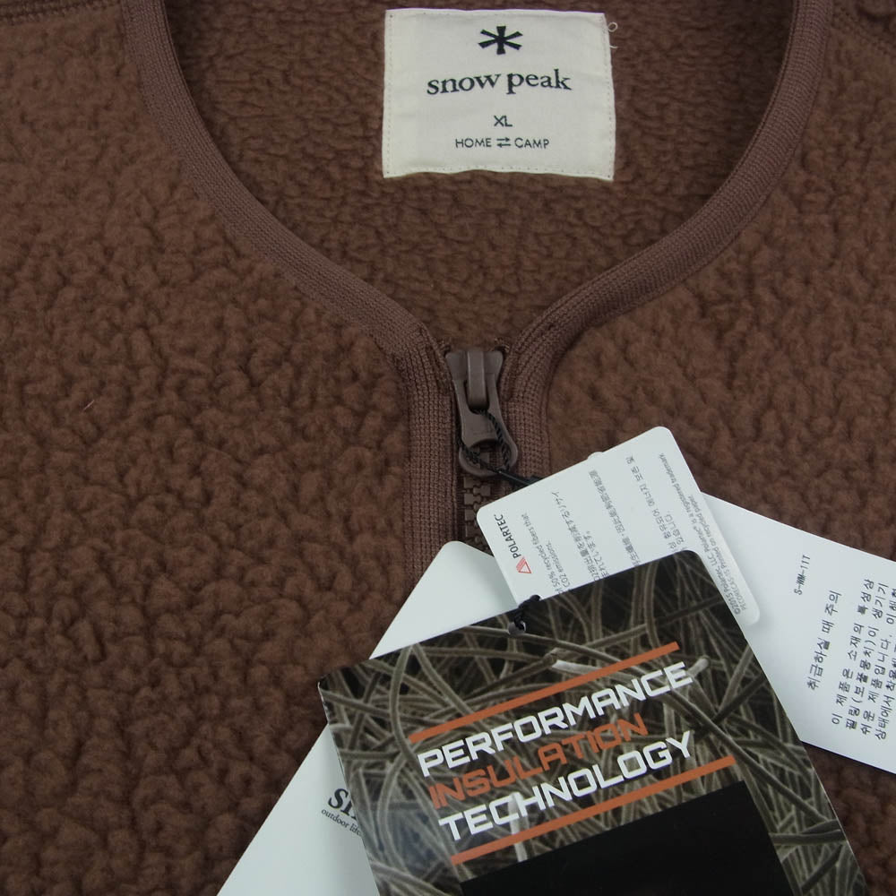 snowpeak スノーピーク SW-20AU00605BR Thermal Boa Fleece Jacket サーマル ボア フリース プルオーバー ジャケット ブラウン系 XL【極上美品】【中古】
