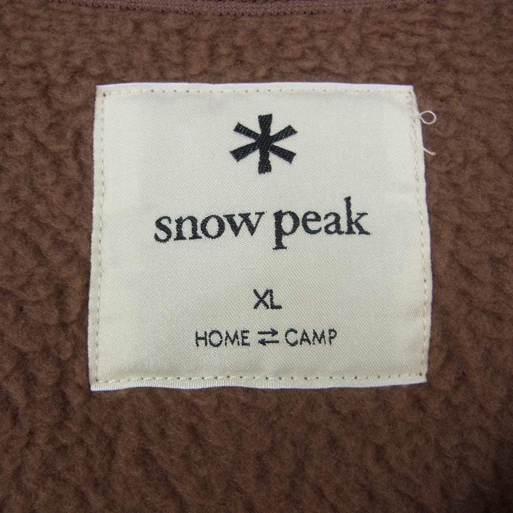 snowpeak スノーピーク SW-20AU00605BR Thermal Boa Fleece Jacket サーマル ボア フリース プルオーバー ジャケット ブラウン系 XL【極上美品】【中古】