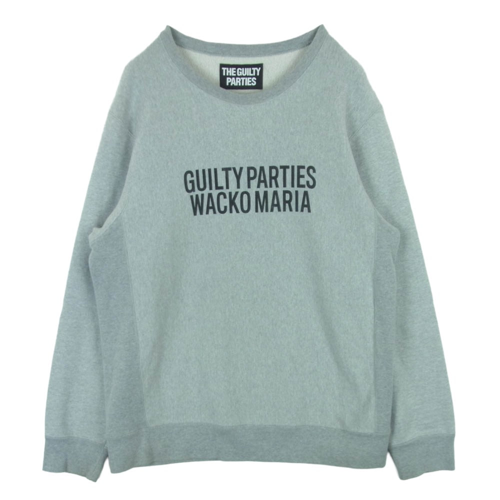 WACKO MARIA ワコマリア guilty parties ロゴ クルーネック スウェット コットン 日本製 グレー系 XL【中古】