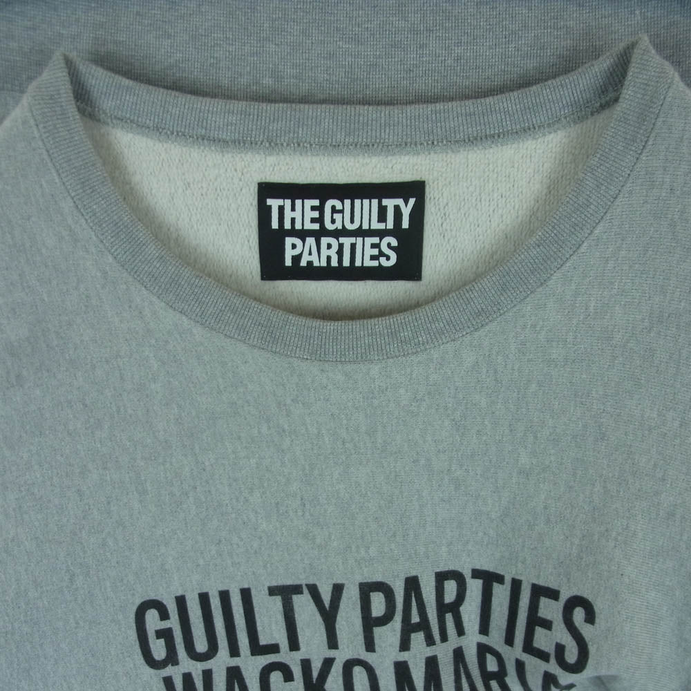 WACKO MARIA ワコマリア guilty parties ロゴ クルーネック スウェット コットン 日本製 グレー系 XL【中古】