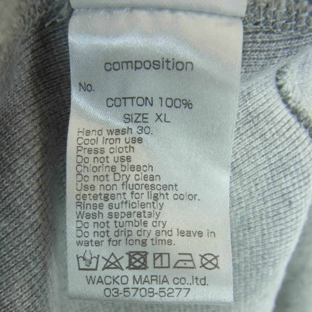WACKO MARIA ワコマリア guilty parties ロゴ クルーネック スウェット コットン 日本製 グレー系 XL【中古】