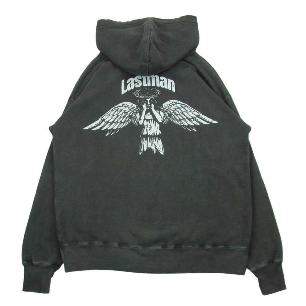 ラストマン LASTMAN 24AW 242LM-CT11 PRINTED HOODIE ANGEL プリント プルオーバー パーカー コットン グレー系 XL【中古】 ラストマン 24AW 242LM-CT11 PRINTED HOODIE ANGEL プリント プル