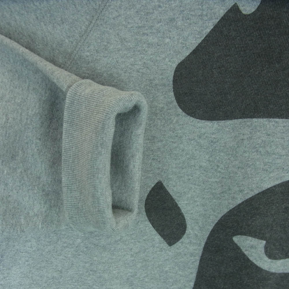 A BATHING APE アベイシングエイプ 25ss 001SWL301006M FACE CREWNECK SWEATSHIRT フェイス クルーネック スウェット グレー系 XL【中古】